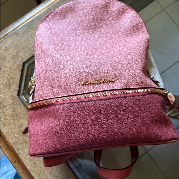 Michael Kors Handbags - Michael Kors Rose and Burgundy Backpack